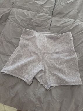 Champion Light Gray High-Waist Athletic Shorts